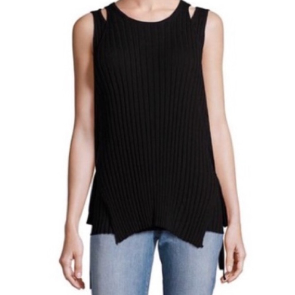 Helmut Lang side tie double layer knit tank sz small